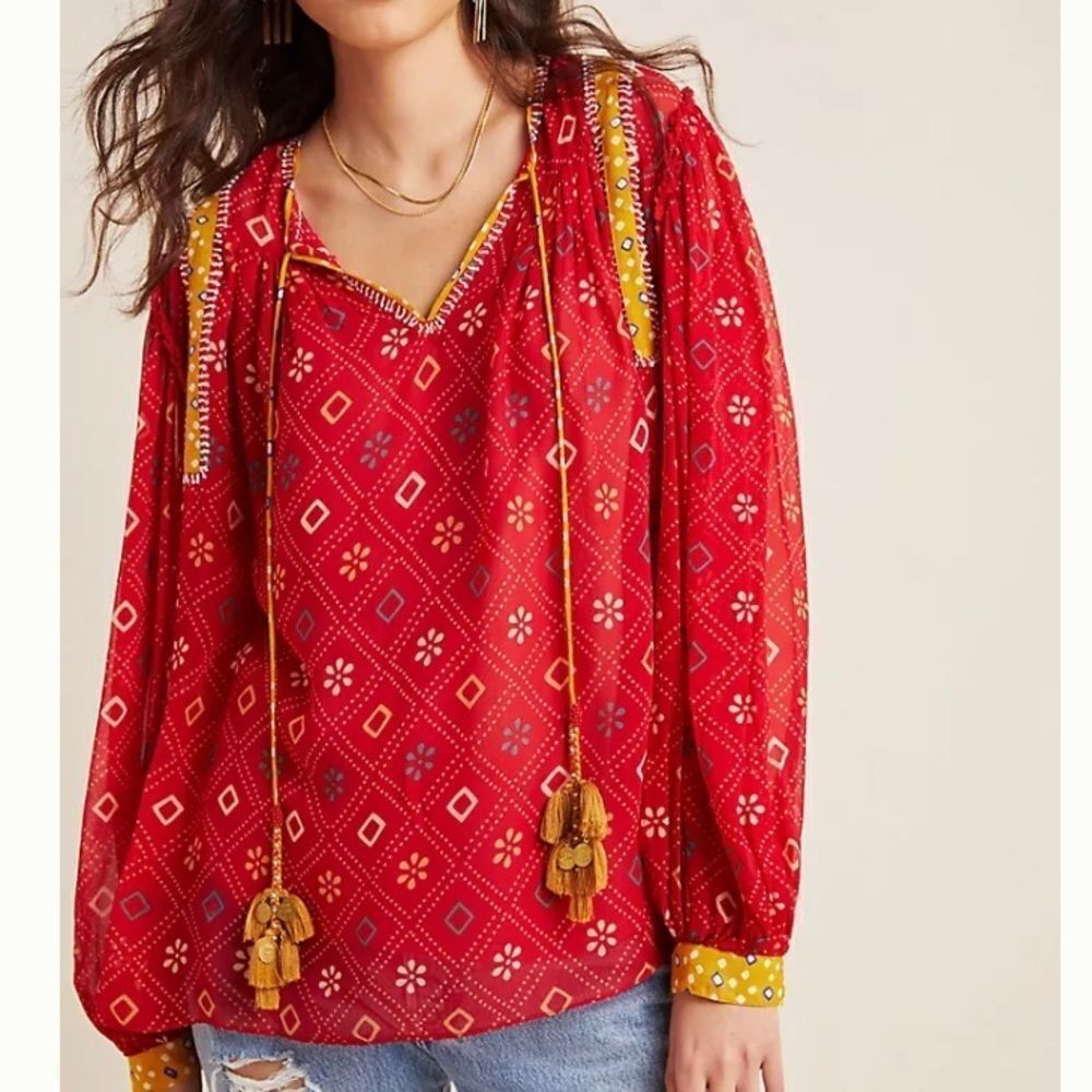 Anthropologie Verb Pallavi Lulita Peasant Blouse